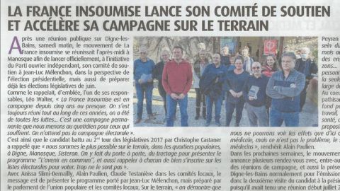 La France insoumise 04 lance son comité de soutien