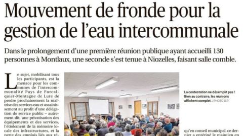 Mouvement de fronde pour la gestion de l&rsquo;eau intercommunale