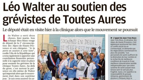 Léo Walter au soutien des grévistes de Toutes Aures